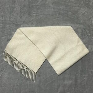 Lord & Taylor Cashmere Scarf Cream Off-White Fringe Winter Wrap 404101 NWT 56"